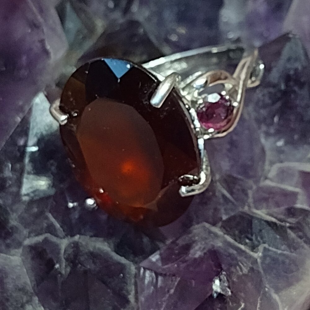 Garnet Sterling Silver Ring